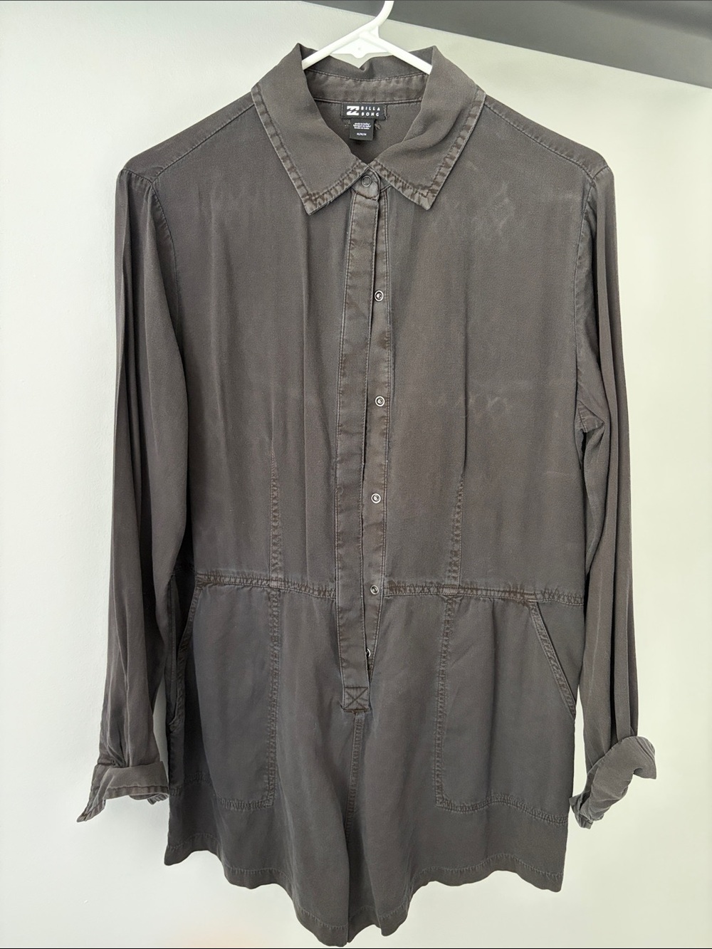 Billabong women long sleeve romper - Charcoal Gray